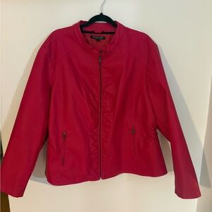 Baccini Women's Vibrant Red Leather Jacket
